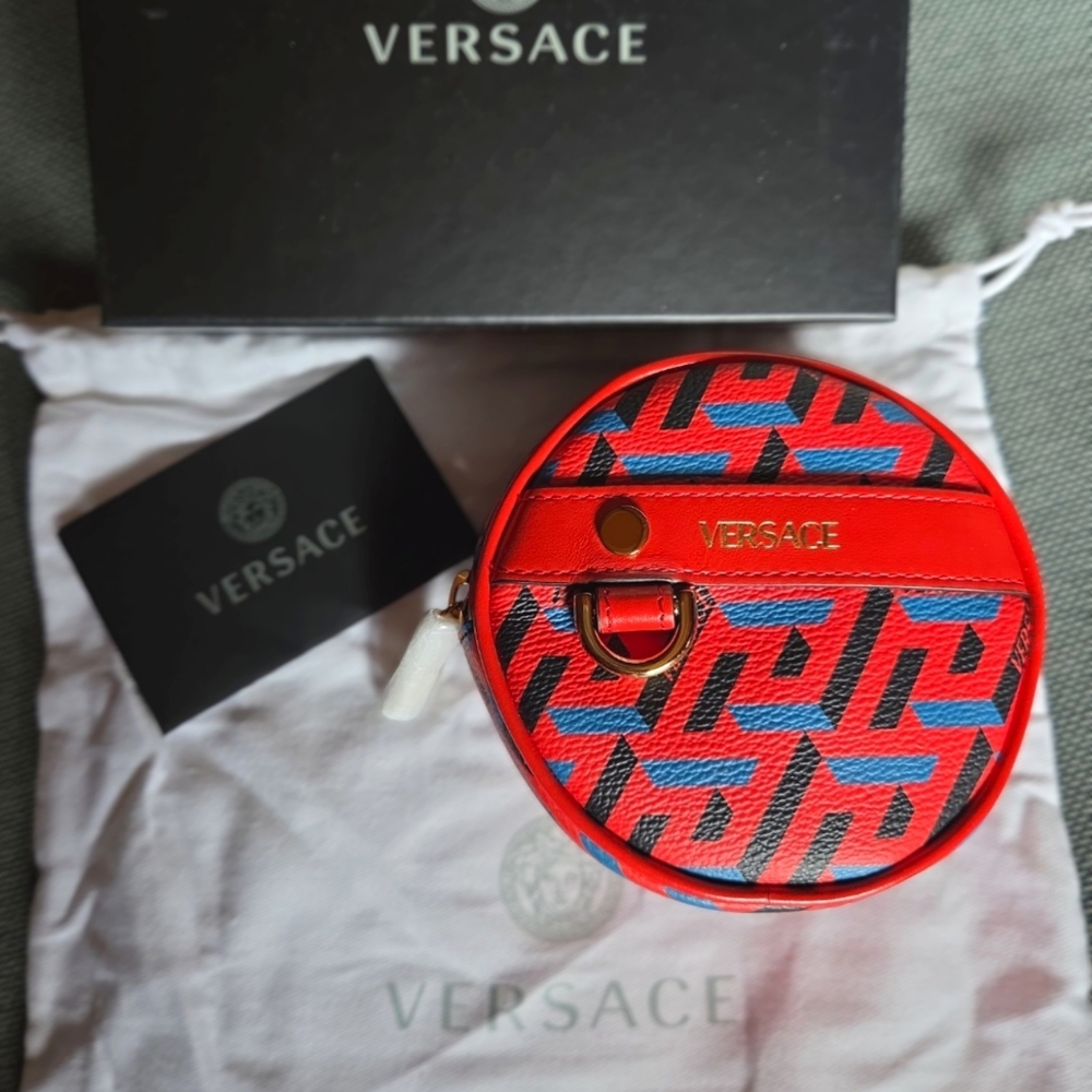 NIB Versace Logo Monogram Pouch